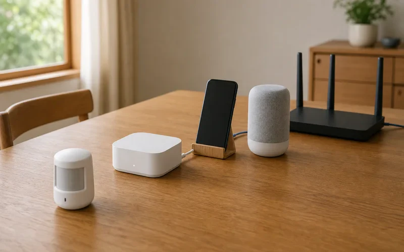 スマートホームの機器、ブリッジ、操作側を分けて考えるイメージ